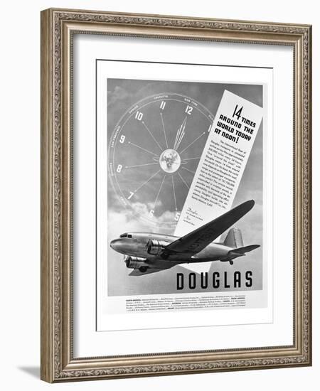 Douglas Ad Transport DC-3-null-Framed Art Print