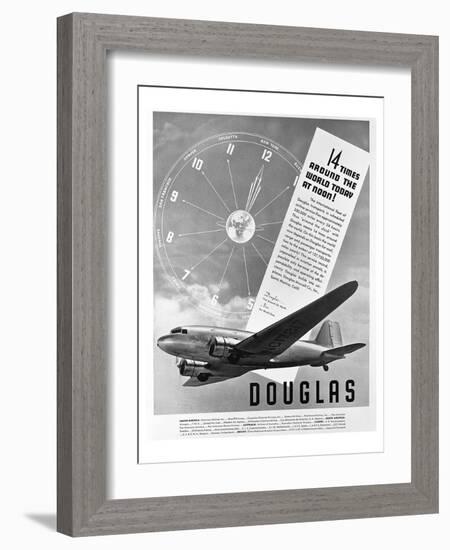 Douglas Ad Transport DC-3-null-Framed Art Print