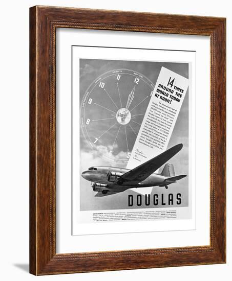 Douglas Ad Transport DC-3-null-Framed Art Print