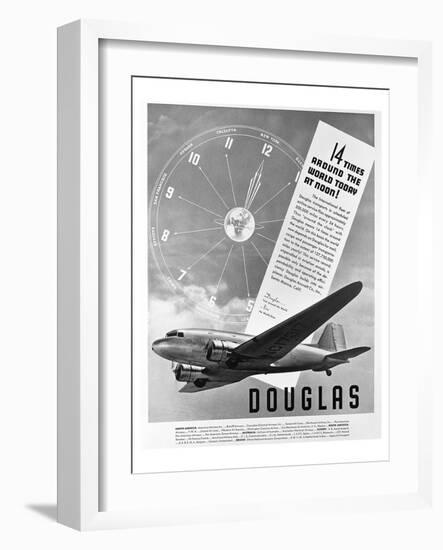 Douglas Ad Transport DC-3-null-Framed Art Print