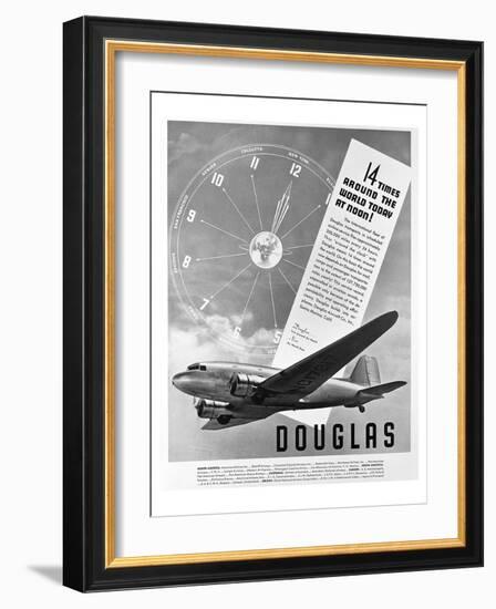 Douglas Ad Transport DC-3-null-Framed Art Print