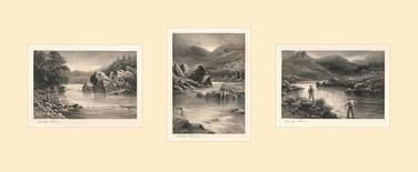 The Elusive Salmon Triptych-Douglas Adams-Premium Giclee Print