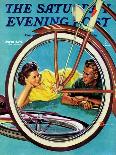 "Decorating His Bike," Saturday Evening Post Cover, March 20, 1937-Douglas Crockwell-Giclee Print