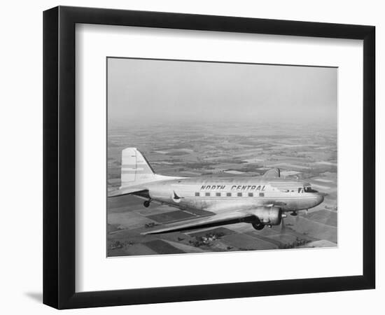 Douglas Dc-3 Plane in Flight-null-Framed Photographic Print