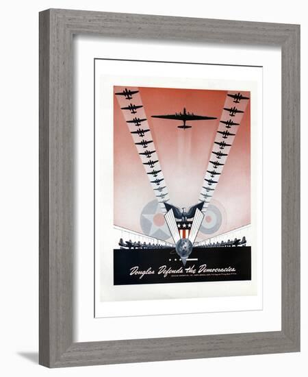 Douglas Defends Democracies-null-Framed Art Print