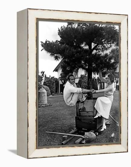 Douglas Fairbanks and sa femme Mary Pickford en, 1923-null-Framed Stretched Canvas