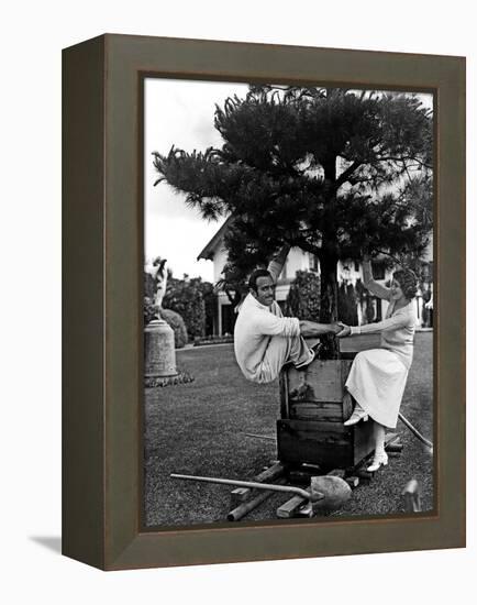 Douglas Fairbanks and sa femme Mary Pickford en, 1923-null-Framed Stretched Canvas