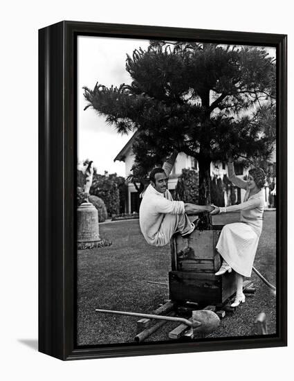 Douglas Fairbanks and sa femme Mary Pickford en, 1923-null-Framed Stretched Canvas