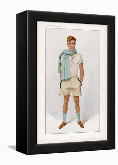 Douglas Stuart Dressed for Sport in Short Sleeved Vest with Pale Blue Trim and Flannel Shorts-Spy (Leslie M. Ward)-Framed Premier Image Canvas