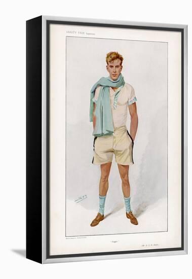 Douglas Stuart Dressed for Sport in Short Sleeved Vest with Pale Blue Trim and Flannel Shorts-Spy (Leslie M. Ward)-Framed Premier Image Canvas