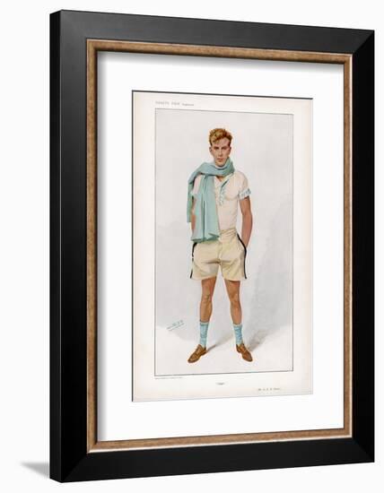 Douglas Stuart Dressed for Sport in Short Sleeved Vest with Pale Blue Trim and Flannel Shorts-Spy (Leslie M. Ward)-Framed Photographic Print