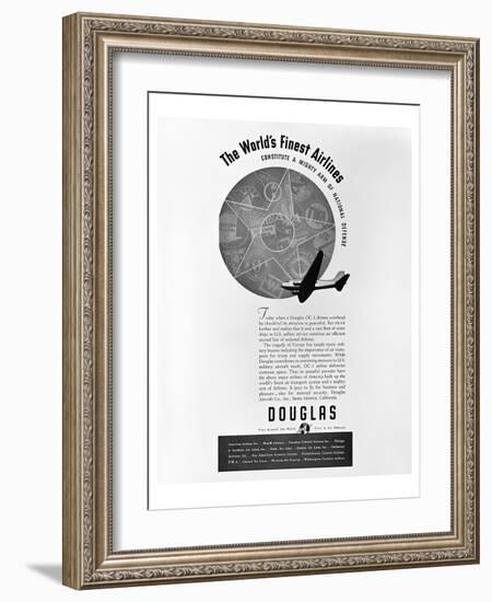 Douglas World's Fines Airlines-null-Framed Art Print