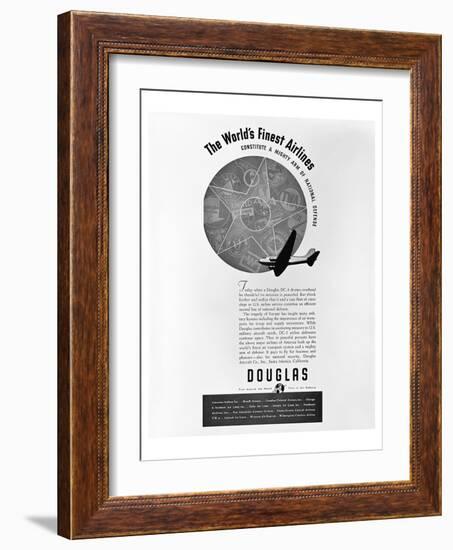 Douglas World's Fines Airlines-null-Framed Art Print