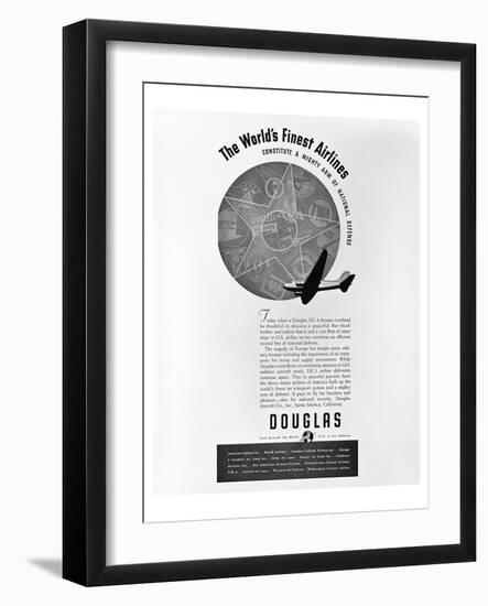 Douglas World's Fines Airlines-null-Framed Art Print