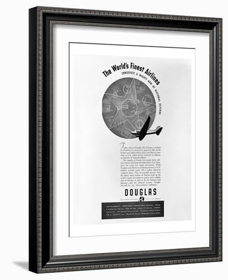 Douglas World's Fines Airlines-null-Framed Art Print