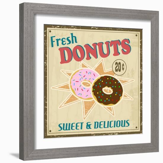 Dounuts Vintage Poster-radubalint-Framed Art Print