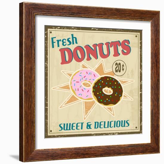 Dounuts Vintage Poster-radubalint-Framed Art Print