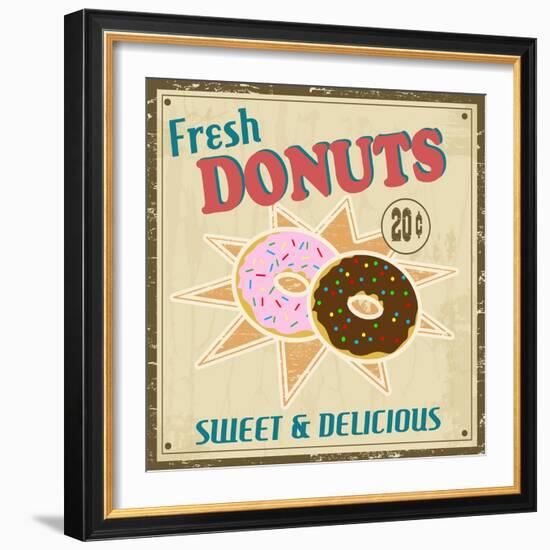 Dounuts Vintage Poster-radubalint-Framed Art Print