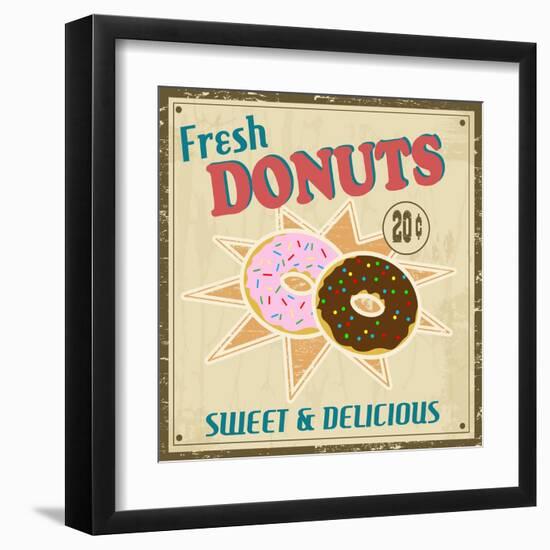 Dounuts Vintage Poster-radubalint-Framed Art Print