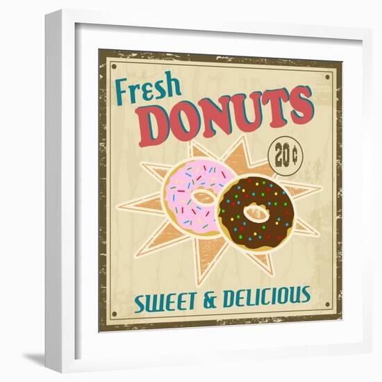 Dounuts Vintage Poster-radubalint-Framed Premium Giclee Print