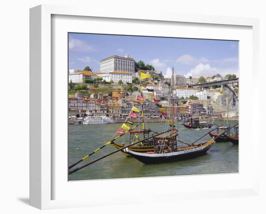 Douro River and Old Town, Porto (Oporto), Portugal, Europe-Gavin Hellier-Framed Photographic Print