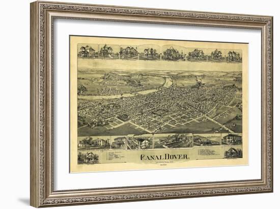 Dover, Ohio - Panoramic Map-Lantern Press-Framed Art Print