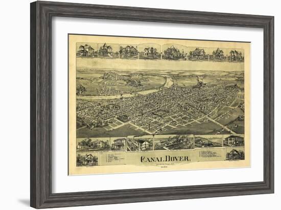 Dover, Ohio - Panoramic Map-Lantern Press-Framed Art Print