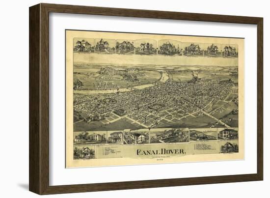 Dover, Ohio - Panoramic Map-Lantern Press-Framed Art Print