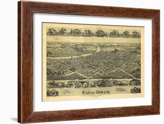 Dover, Ohio - Panoramic Map-Lantern Press-Framed Art Print