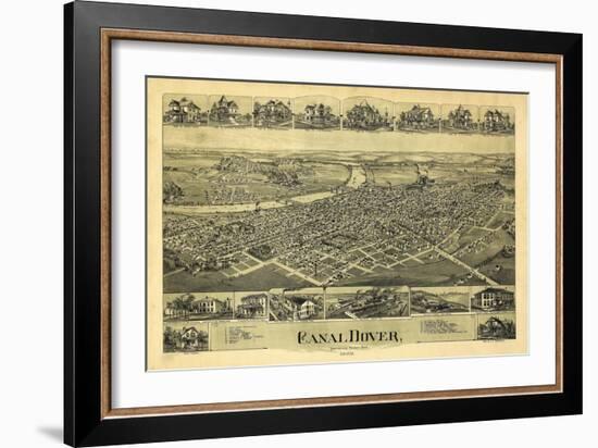 Dover, Ohio - Panoramic Map-Lantern Press-Framed Art Print