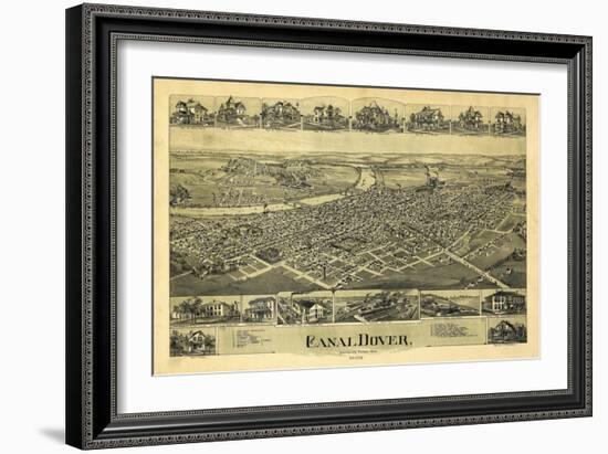 Dover, Ohio - Panoramic Map-Lantern Press-Framed Art Print