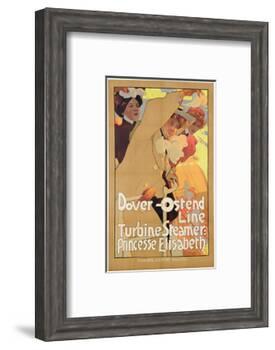 Dover- Ostend Line', Poster Advertising Travel Between England and Belgium on Princesse Elisabeth-Adolfo Hohenstein-Framed Premium Giclee Print