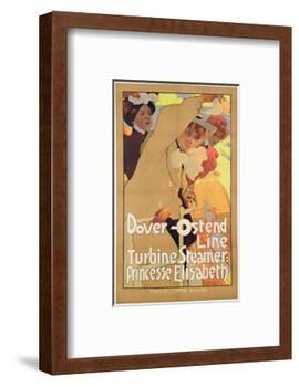 Dover- Ostend Line', Poster Advertising Travel Between England and Belgium on Princesse Elisabeth-Adolfo Hohenstein-Framed Premium Giclee Print