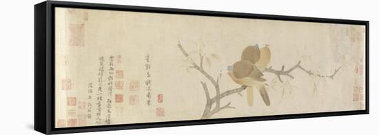 Doves and Pear Blossoms after the Rain-Qian Xuan-Framed Premier Image Canvas