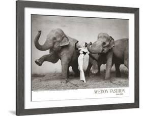 Dovima with Elephants, c.1955-Richard Avedon-Framed Art Print
