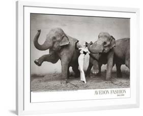 Dovima with Elephants, c.1955-Richard Avedon-Framed Art Print