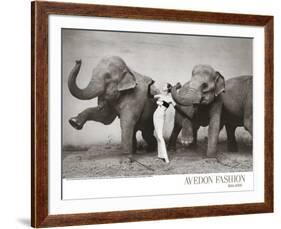 Dovima with Elephants, c.1955-Richard Avedon-Framed Art Print