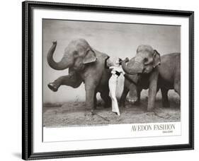 Dovima with Elephants, c.1955-Richard Avedon-Framed Art Print