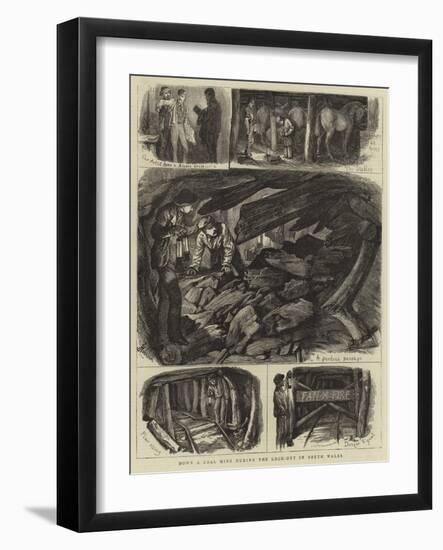 Down a Coal Mine During the Lock-Out in South Wales-null-Framed Giclee Print