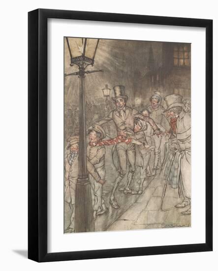 'Down a Slide at Cornhill', 1915-Arthur Rackham-Framed Giclee Print