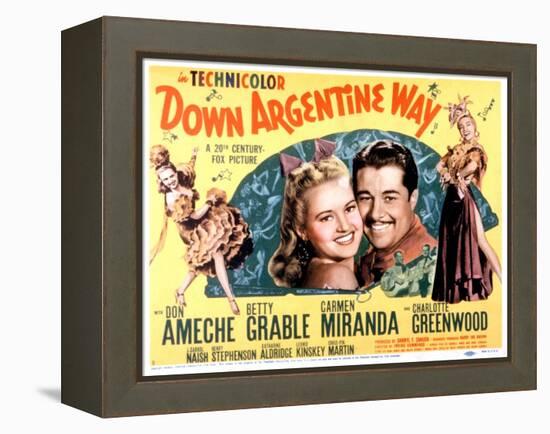 Down Argentine Way, Betty Grable, Don Ameche, Carmen Miranda, 1940-null-Framed Stretched Canvas