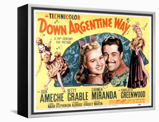 Down Argentine Way, Betty Grable, Don Ameche, Carmen Miranda, 1940-null-Framed Stretched Canvas