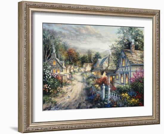 Down Cottage Lane-Nicky Boehme-Framed Giclee Print