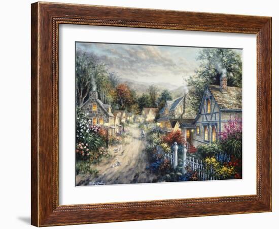 Down Cottage Lane-Nicky Boehme-Framed Giclee Print