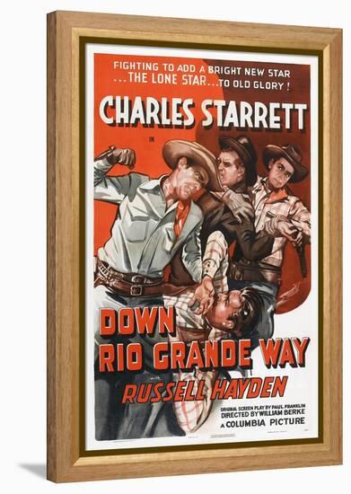 Down Rio Grande Way, Charles Starrett, Russell Hayden, 1942-null-Framed Stretched Canvas