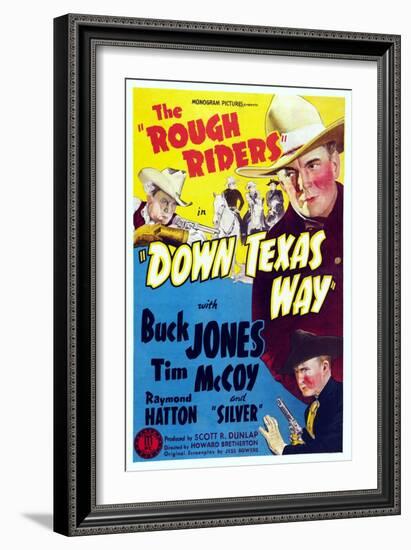 Down Texas Way, Raymond Hatton, Buck Jones, Tim Mccoy, 1942-null-Framed Art Print