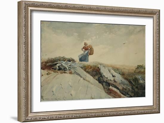 Down the Cliff, 1883-Winslow Homer-Framed Giclee Print