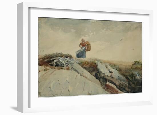 Down the Cliff, 1883-Winslow Homer-Framed Giclee Print