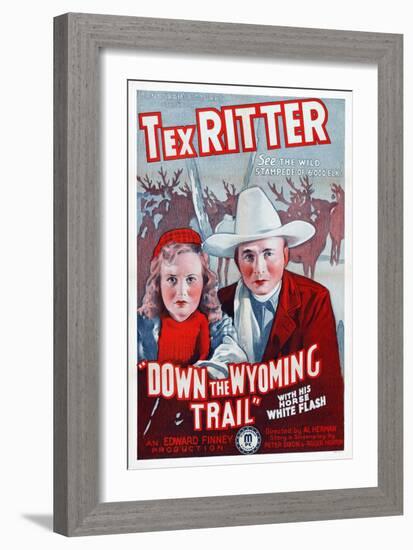 Down the Wyoming Trail, Mary Brodel, Tex Ritter, 1939-null-Framed Art Print