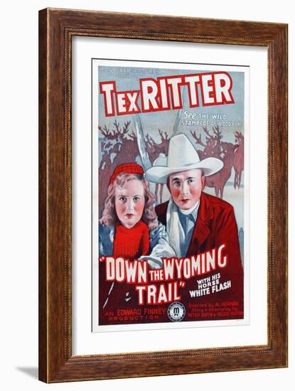 Down the Wyoming Trail, Mary Brodel, Tex Ritter, 1939-null-Framed Art Print